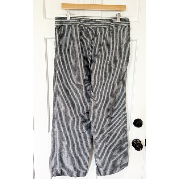 LL Bean Women's Premium Washable Linen Pull-On Pants, Stripe 12 - Picture 6 of 12